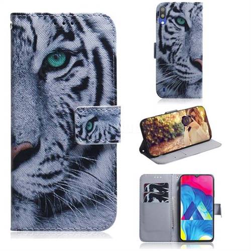 White Tiger PU Leather Wallet Case for Samsung Galaxy A10