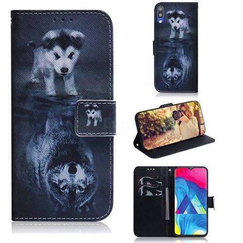 Wolf and Dog PU Leather Wallet Case for Samsung Galaxy A10