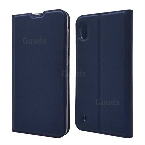 Ultra Slim Card Magnetic Automatic Suction Leather Wallet Case for Samsung Galaxy A10 - Royal Blue