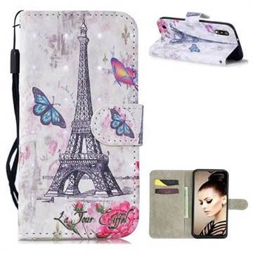 Paris Tower 3D Painted Leather Wallet Phone Case for Samsung Galaxy A10