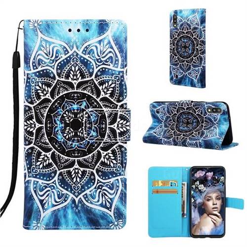 Underwater Mandala Matte Leather Wallet Phone Case for Samsung Galaxy A10
