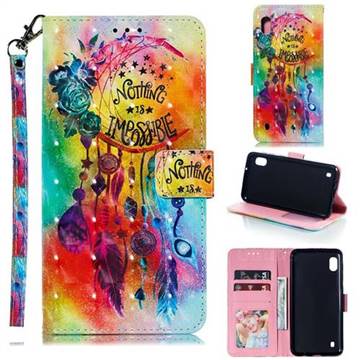 Flower Wind Chimes 3D Painted Leather Phone Wallet Case for Samsung Galaxy A10