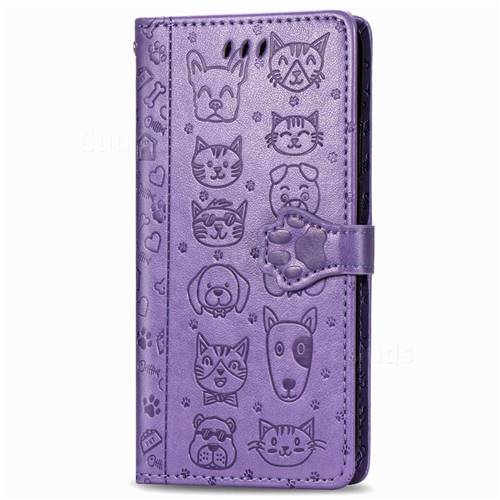 Embossing Dog Paw Kitten and Puppy Leather Wallet Case for Samsung ...