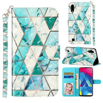 Stitching Marble 3D Leather Phone Holster Wallet Case for Samsung Galaxy A10