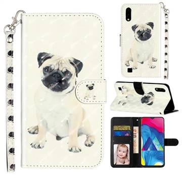 Pug Dog 3D Leather Phone Holster Wallet Case for Samsung Galaxy A10