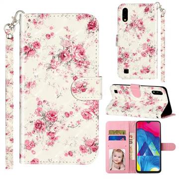 Rambler Rose Flower 3D Leather Phone Holster Wallet Case for Samsung Galaxy A10