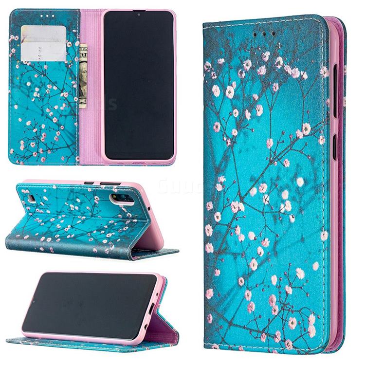 Plum Blossom Slim Magnetic Attraction Wallet Flip Cover for Samsung Galaxy A10