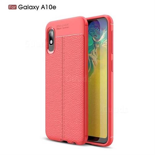 Luxury Auto Focus Litchi Texture Silicone TPU Back Cover for Samsung Galaxy A10e - Red