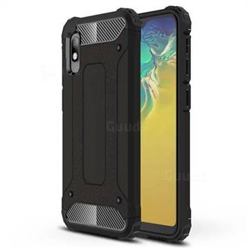 King Kong Armor Premium Shockproof Dual Layer Rugged Hard Cover for Samsung Galaxy A10e - Black Gold