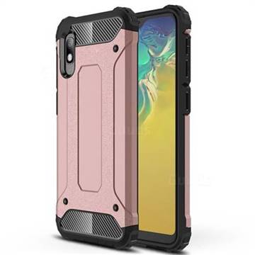 King Kong Armor Premium Shockproof Dual Layer Rugged Hard Cover for Samsung Galaxy A10e - Rose Gold