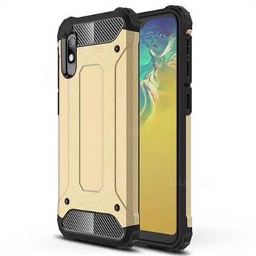 King Kong Armor Premium Shockproof Dual Layer Rugged Hard Cover for Samsung Galaxy A10e - Champagne Gold