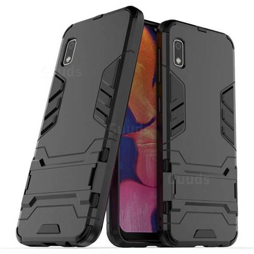 Armor Premium Tactical Grip Kickstand Shockproof Dual Layer Rugged Hard Cover for Samsung Galaxy A10e - Black