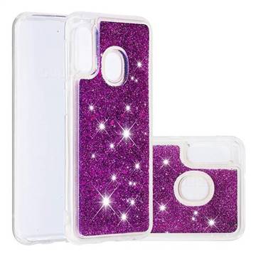 Dynamic Liquid Glitter Quicksand Sequins TPU Phone Case for Samsung Galaxy A10e - Purple