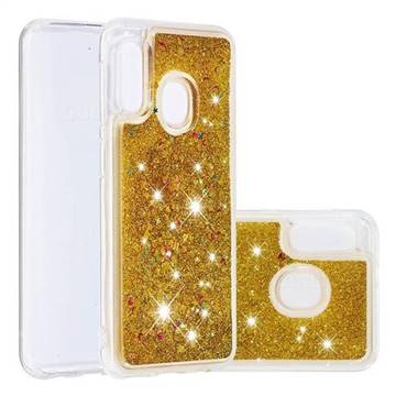 Dynamic Liquid Glitter Quicksand Sequins TPU Phone Case for Samsung Galaxy A10e - Golden