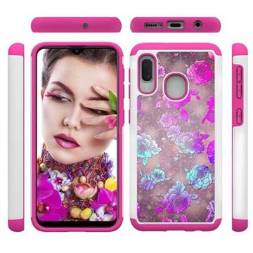 peony Flower Shock Absorbing Hybrid Defender Rugged Phone Case Cover for Samsung Galaxy A10e