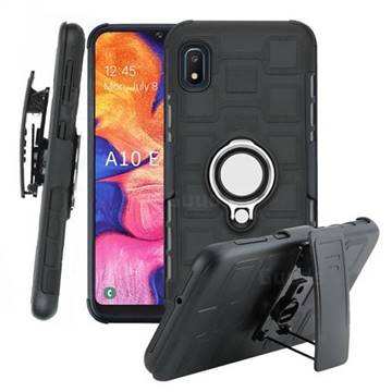 3 in 1 PC + Silicone Leather Phone Case for Samsung Galaxy A10e - Black