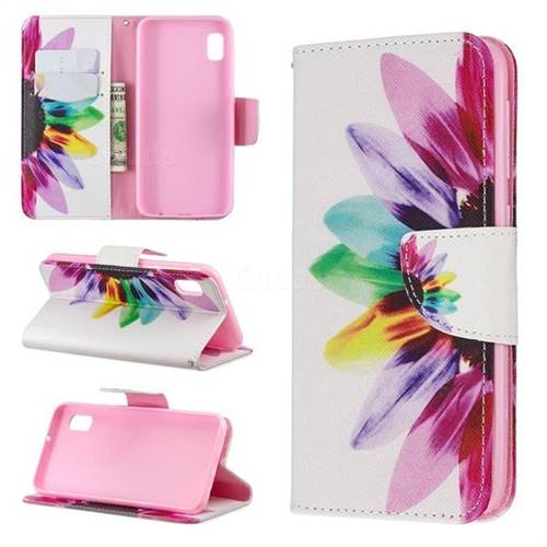 Seven-color Flowers Leather Wallet Case for Samsung Galaxy A10e