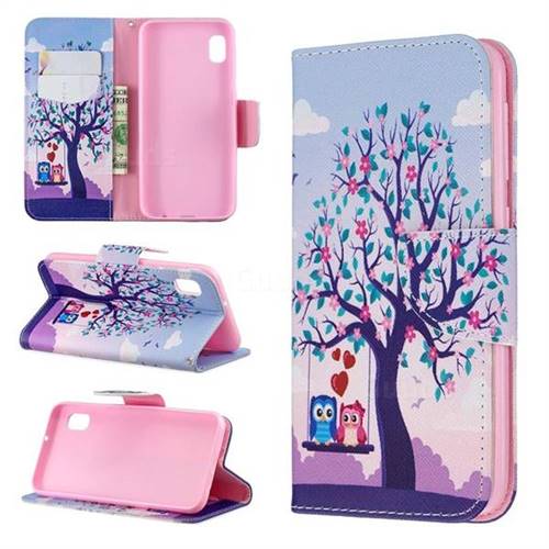 Tree and Owls Leather Wallet Case for Samsung Galaxy A10e