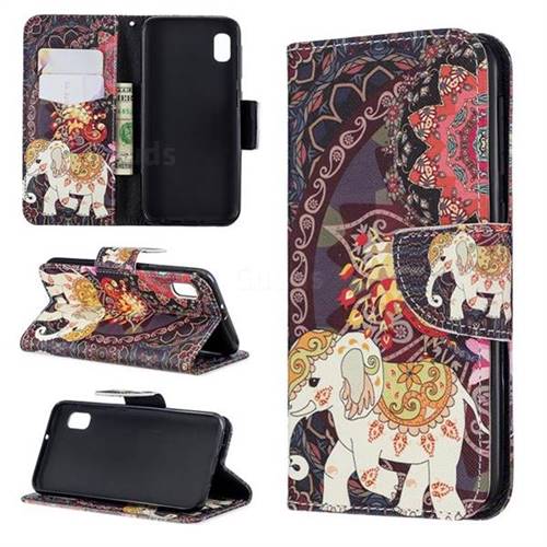 Totem Flower Elephant Leather Wallet Case for Samsung Galaxy A10e
