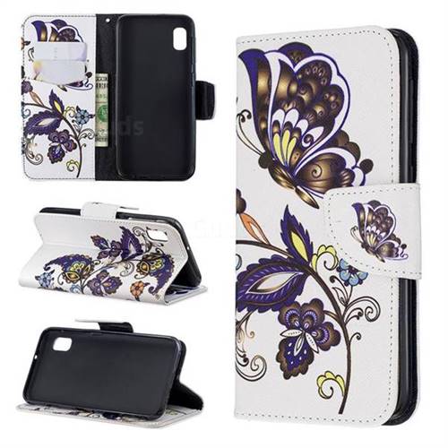 Butterflies and Flowers Leather Wallet Case for Samsung Galaxy A10e