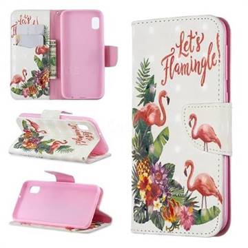 Flower Flamingo 3D Painted Leather Wallet Phone Case for Samsung Galaxy A10e