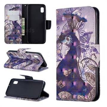 Purple Peacock 3D Painted Leather Wallet Phone Case for Samsung Galaxy A10e