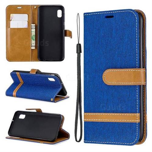 Jeans Cowboy Denim Leather Wallet Case for Samsung Galaxy A10e - Sapphire