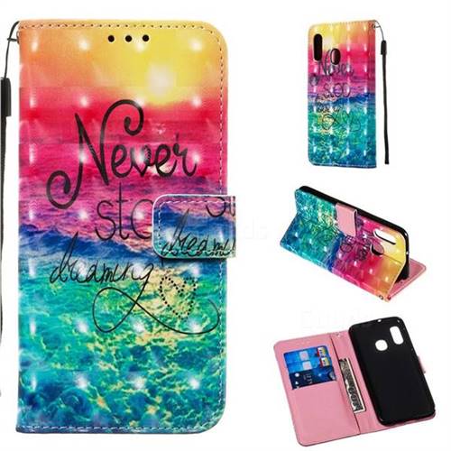 Colorful Dream Catcher 3D Painted Leather Wallet Case for Samsung Galaxy A10e