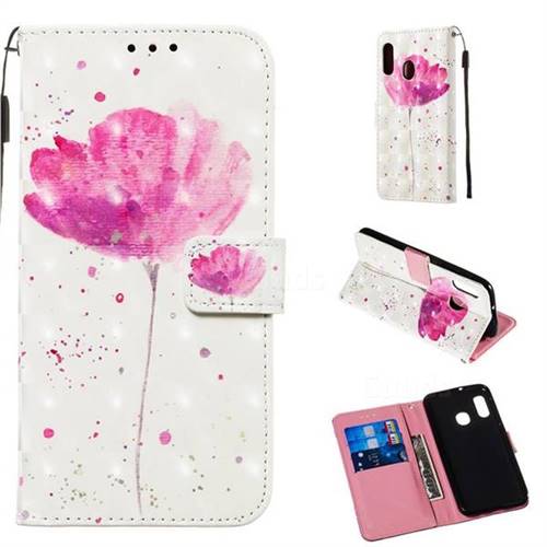Watercolor 3D Painted Leather Wallet Case for Samsung Galaxy A10e