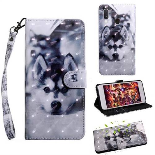 Husky Dog 3D Painted Leather Wallet Case for Samsung Galaxy A10e