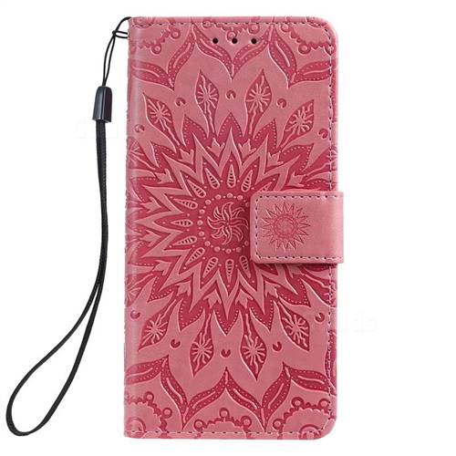 Embossing Sunflower Leather Wallet Case for Samsung Galaxy A10e - Pink ...