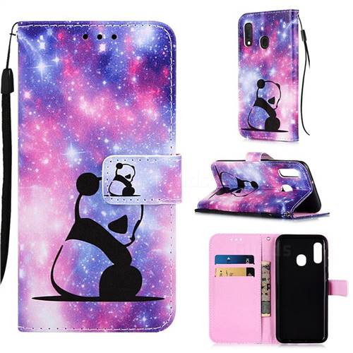 Panda Baby Matte Leather Wallet Phone Case for Samsung Galaxy A10e