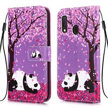 Cherry Blossom Panda Matte Leather Wallet Phone Case for Samsung Galaxy ...