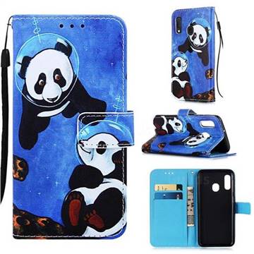 Undersea Panda Matte Leather Wallet Phone Case for Samsung Galaxy A10e