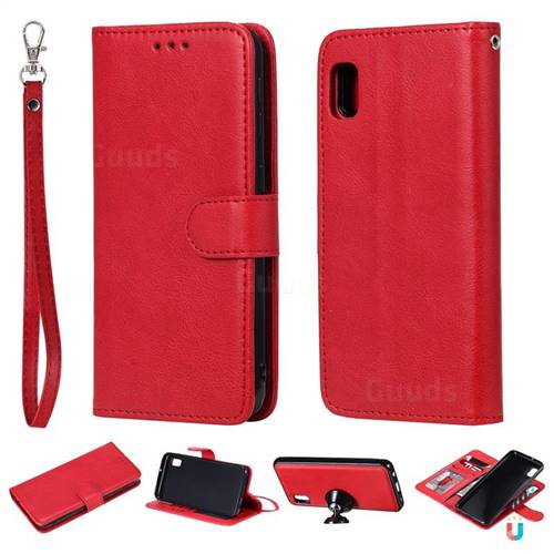 Retro Greek Detachable Magnetic PU Leather Wallet Phone Case for Samsung Galaxy A10e - Red