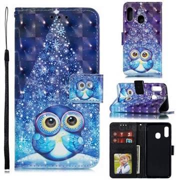 Stage Owl 3D Painted Leather Phone Wallet Case for Samsung Galaxy A10e
