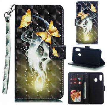 Dream Butterfly 3D Painted Leather Phone Wallet Case for Samsung Galaxy A10e