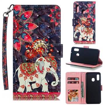 Phoenix Elephant 3D Painted Leather Phone Wallet Case for Samsung Galaxy A10e