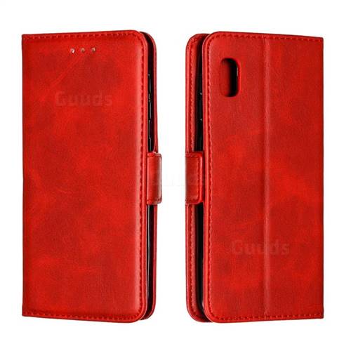 Retro Classic Calf Pattern Leather Wallet Phone Case for Samsung Galaxy A10e - Red