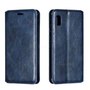 Retro Slim Magnetic Crazy Horse PU Leather Wallet Case for Samsung Galaxy A10e - Blue