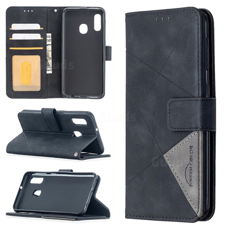 Binfen Color BF05 Prismatic Slim Wallet Flip Cover for Samsung Galaxy A10e - Black