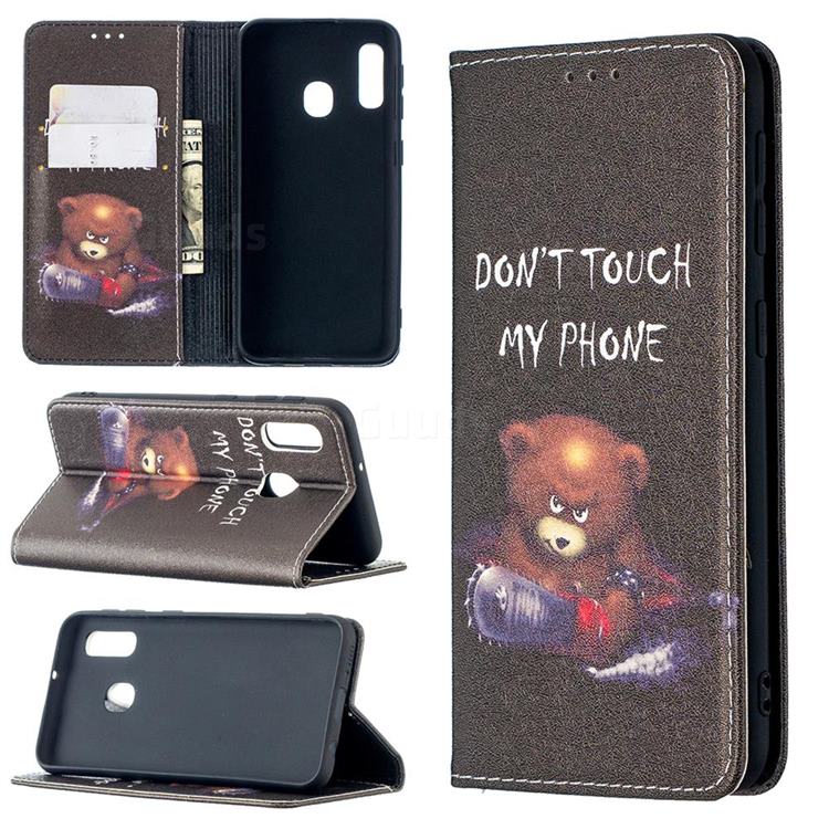 Chainsaw Bear Slim Magnetic Attraction Wallet Flip Cover for Samsung Galaxy A10e
