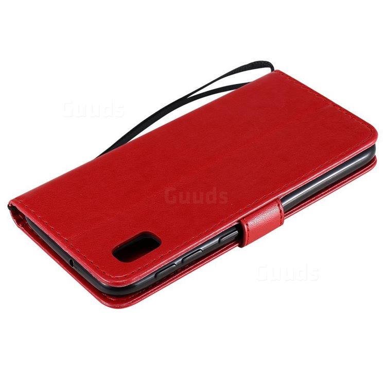 Embossing Bee And Cat Leather Wallet Case For Samsung Galaxy A10e Red Galaxy A10e Cases Guuds 5474