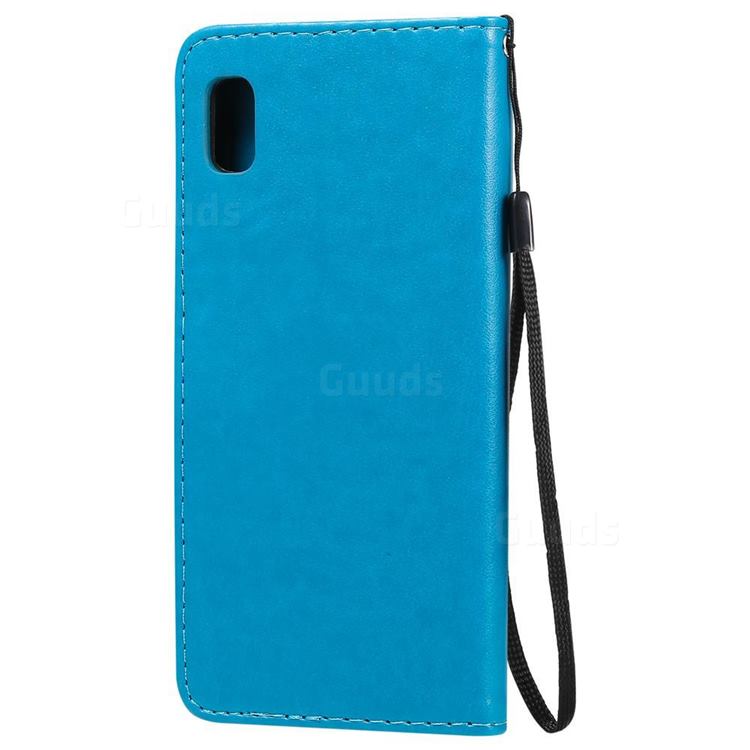 Embossing Bee And Cat Leather Wallet Case For Samsung Galaxy A10e Blue Galaxy A10e Cases Guuds 3247