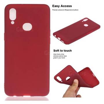 Soft Matte Silicone Phone Cover for Samsung Galaxy A10s - Wine Red
