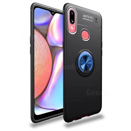 Auto Focus Invisible Ring Holder Soft Phone Case for Samsung Galaxy A10s - Black Blue