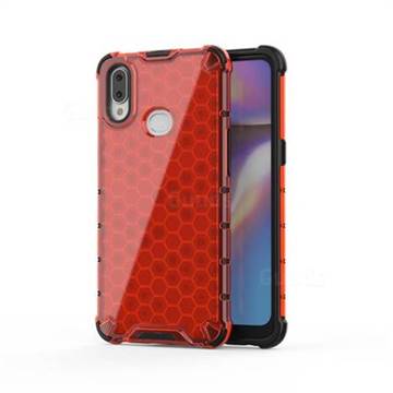 Honeycomb TPU + PC Hybrid Armor Shockproof Case Cover for Samsung Galaxy A10s - Red