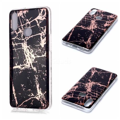 Black Galvanized Rose Gold Marble Phone Back Cover for Samsung Galaxy A10s