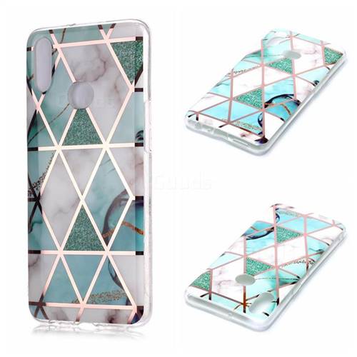 Green White Galvanized Rose Gold Marble Phone Back Cover for Samsung Galaxy A10s