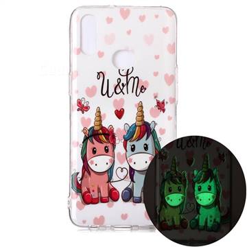 Couple Unicorn Noctilucent Soft TPU Back Cover for Samsung Galaxy A10s
